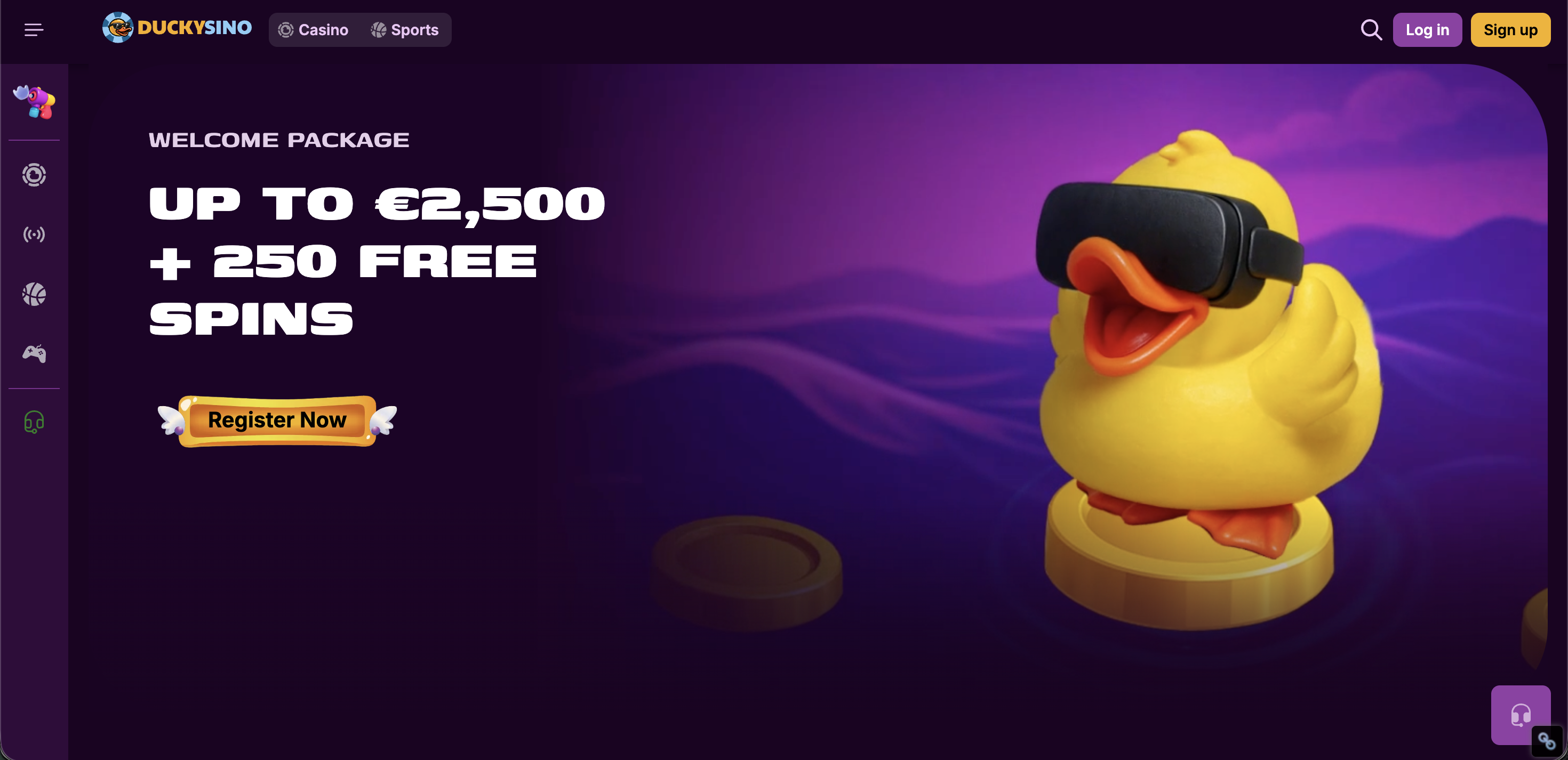 Duckysino Casino — desktop lobby